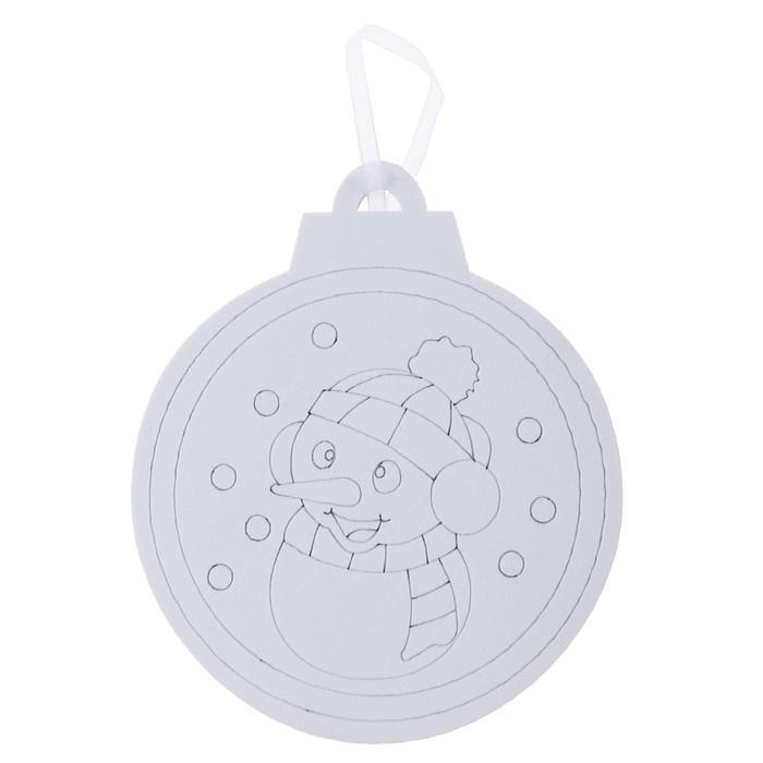 Ёлочное украшение под раскраску &laquo;Весельчак&raquo; 4 шт., кисть