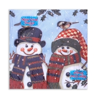 Новогодние салфетки бумажные New Line Design &laquo;Снеговички&raquo; 3 слоя, 33х33 см, 20 шт
