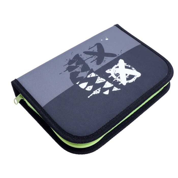 Пенал 3 секции, вкладка внутри, 140 х 210 х 40 мм, тканевый, Calligrata TOP Block Пенал 3 секции, вкладка внутри, 140 х 210 х 40 мм, тканевый, Calligrata TOP Block "Маска"