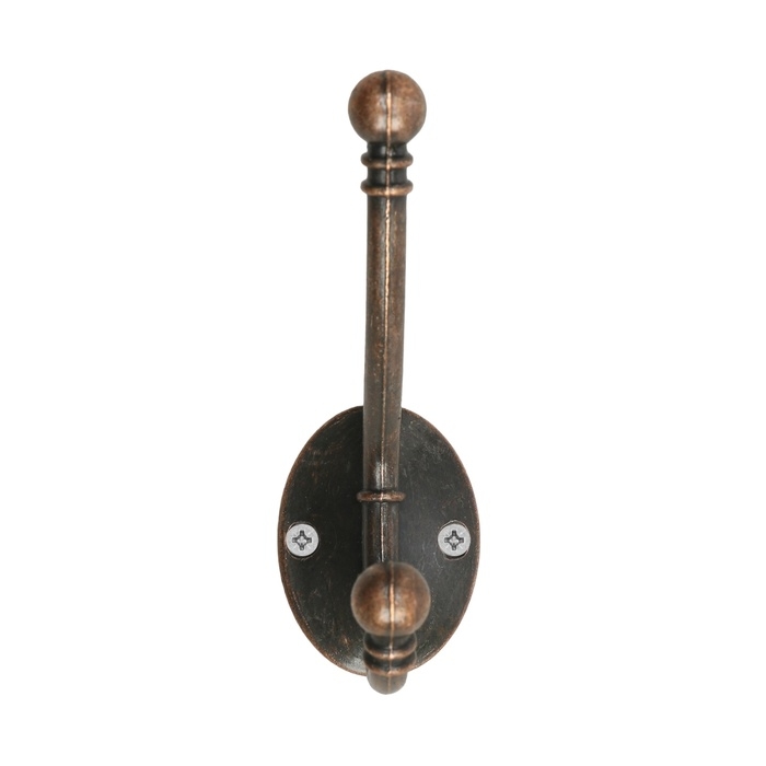 Крючок мебельный ТУНДРА TKD021, двухрожковый, медь, 50 шт Крючок мебельный ТУНДРА TKD021, двухрожковый, медь, 50 шт