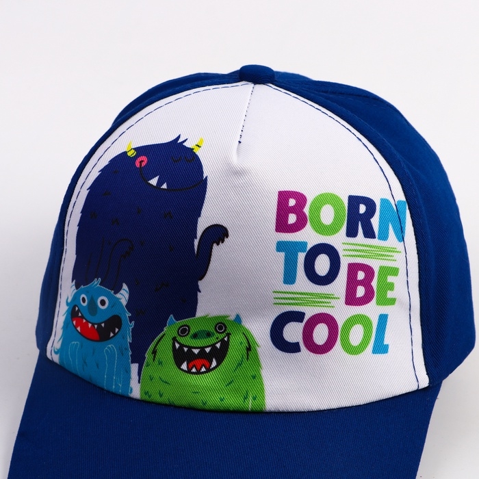 Кепка детская для мальчика Born to be cool, цвет синий, р-р 52-54, 5-7 лет