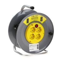 Удлинитель на катушке Luazon Lighting ECO, 4 розетки, 15 м, 10 А, ПВС 3х0.75 мм2, с з/к,IP20 Удлинитель на катушке Luazon Lighting ECO, 4 розетки, 15 м, 10 А, ПВС 3х0.75 мм2, с з/к,IP20