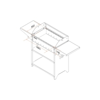 Мангал "Family Standart Grill FSG2000" 133,2 х 39,4 х 89,5 см, 2 мм, крышка, боковые полки