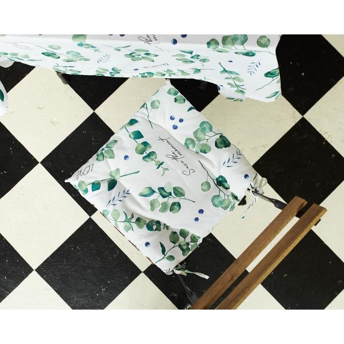 Сидушка на стул Сидушка на стул "Этель" Eucalyptus 42х42см, 100% хлопок, саржа 190 г/м2