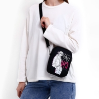 Сумка молодёжная на молнии, цвет чёрный Сумка молодёжная на молнии, цвет чёрный