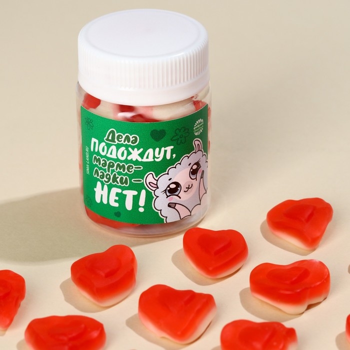 Мармелад сердечки &laquo;Дела подождут&raquo; в банке, 50 г.