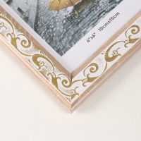 Фоторамка пластик на 2 фото 10х15 см "Золотой вьюнок на белом"