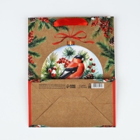 Пакет подарочный новогодний крафтовый вертикальный «Счастья в Новом году», снегирь, MS 18 х 23 х 10 см, Новый год Пакет подарочный новогодний крафтовый вертикальный «Счастья в Новом году», снегирь, MS 18 х 23 х 10 см, Новый год