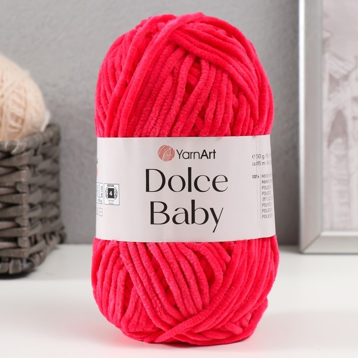 Пряжа Пряжа "Dolce Baby" 100% микрополиэстер 85м/50 гр (759 малиновый)