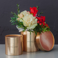 Набор золотых шляпных коробок 2 в 1, упаковка подарочная, &laquo;От всей души&raquo;, 12 х 12, 15 х 15 см