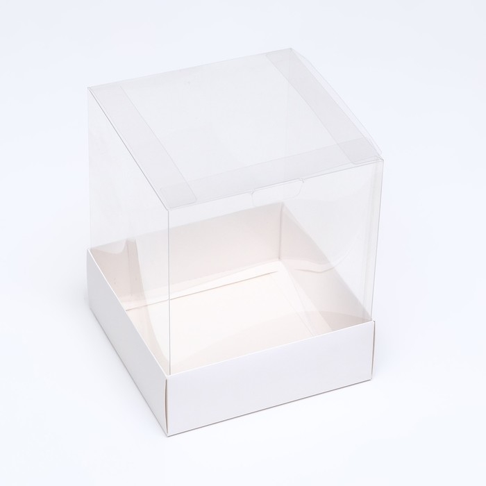 Коробка для пирожных, белый , 14,5 х 14,5 х 17,5 см. Кондитерская упаковка