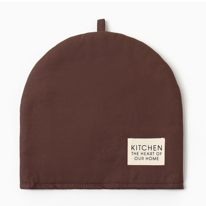 Грелка на чайник "Этель" Kitchen, цв. коричневый, 28х28 см, 100% хл, саржа 220 г/м2