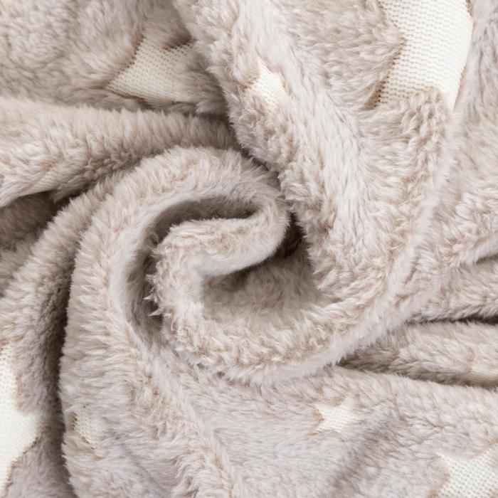 Плед светящийся в темноте Этель &laquo;Звезды&raquo; цв.серый 150*200 см,100% п/э, корал-флис, 220 гр/м2