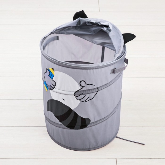 Корзина для хранения игрушек &laquo;Енот&raquo; с ручками и крышкой