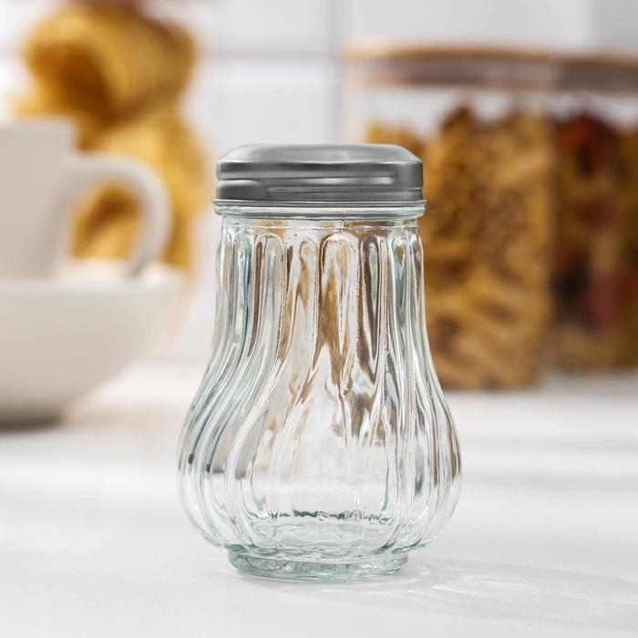 Солонка стеклянная Доляна &laquo;Перелив&raquo;, 250 мл