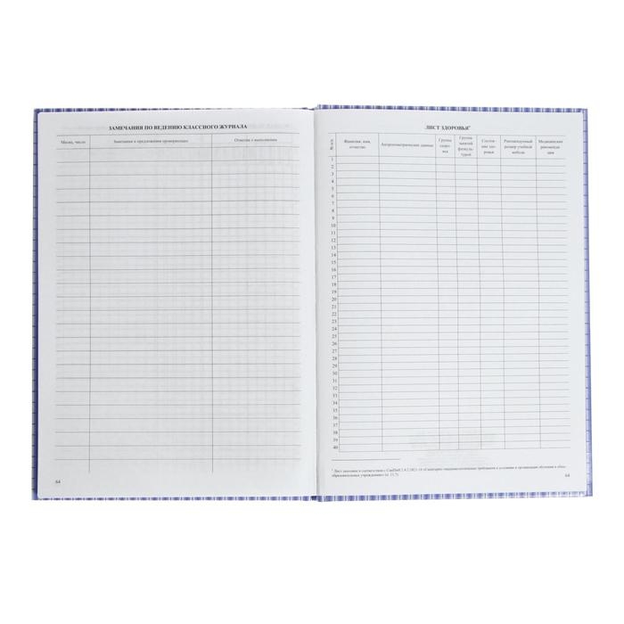 Классный журнал для 1-4 классов А4, 128 страниц, твердая ламинированная обложка, блок офсет 65г/м2