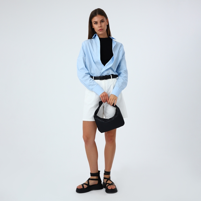 Сумка-багет на молнии, цвет чёрный