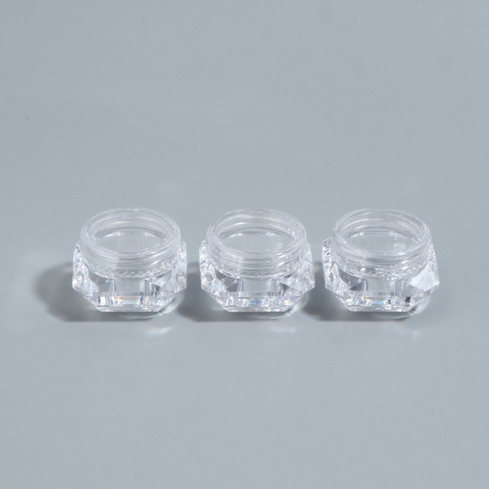 Баночки для хранения, набор - 3 шт, 5 мл, цвет прозрачный Баночки для хранения, набор - 3 шт, 5 мл, цвет прозрачный