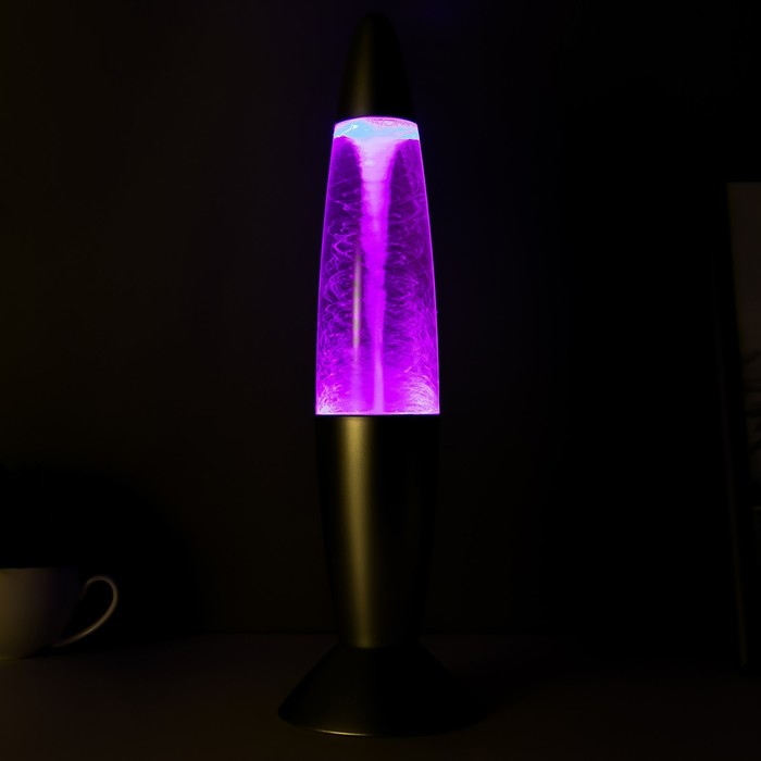 Светильник ночник Лава "Смерч" серебро 35,5 см RISALUX