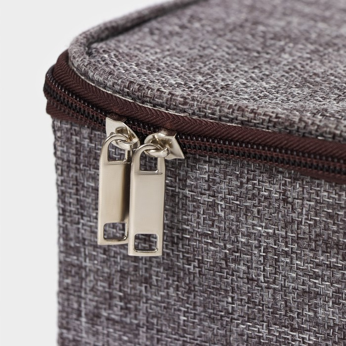 Короб для хранения на молнии LaDо́m &laquo;Рон&raquo;, 32&times;25&times;11 см, цвет серый