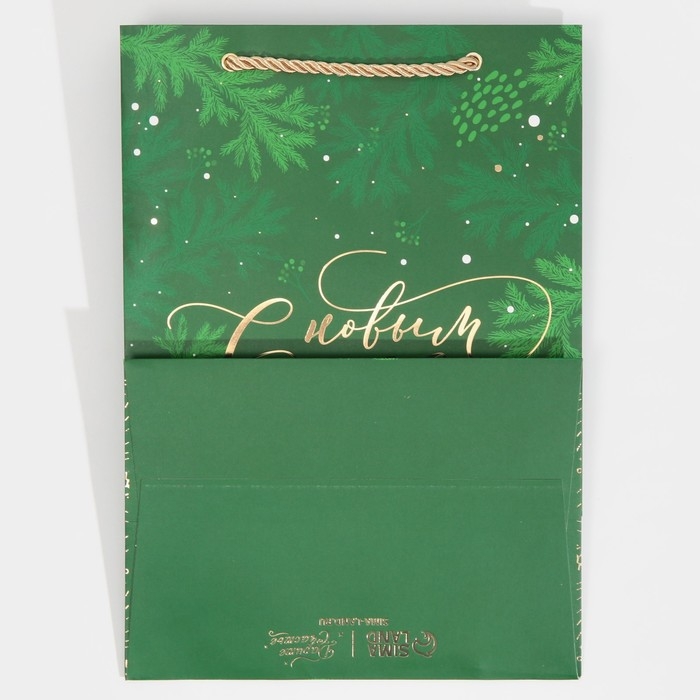 Пакет подарочный новогодний ламинированный &laquo;Яшма&raquo;, 21 х 30 х 15 см, Новый год