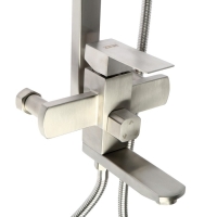 Душевая система ZEIN Z1009, смеситель, тропическая и ручная лейка, нержавеющая сталь, сатин Душевая система ZEIN Z1009, смеситель, тропическая и ручная лейка, нержавеющая сталь, сатин