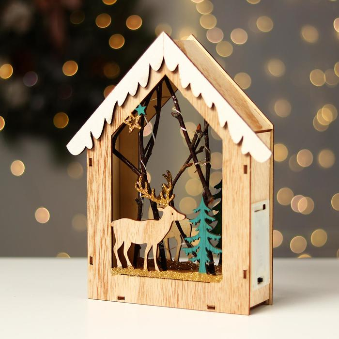Новогодний декор с подсветкой &laquo;Домик с оленем&raquo; 18&times;5.5&times;22.5 см
