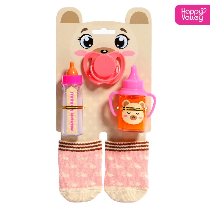 Аксессуары для кукол &laquo;Мишаня&raquo;, носочки с бутылочками и соской