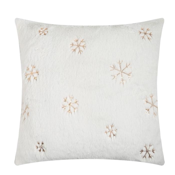Наволочка декоративная Этель &laquo;Снежинка&raquo; золото 43 х 43 см, 100% п/э