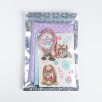 Подарочный набор для девочки «Волшебный кролик», сумка, наклейка, анкета, браслет Подарочный набор для девочки «Волшебный кролик», сумка, наклейка, анкета, браслет