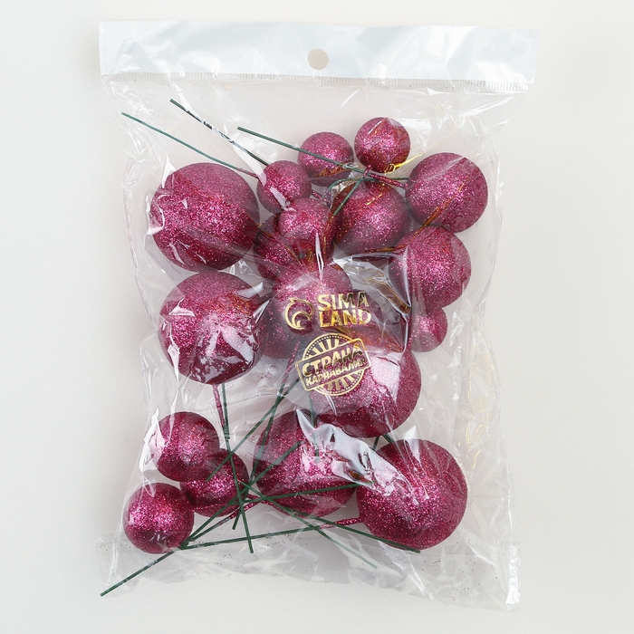 Набор топперов «Бусины», набор 20 шт., цвет бордовый Набор топперов «Бусины», набор 20 шт., цвет бордовый