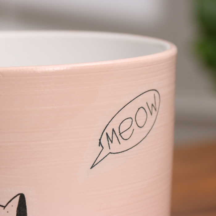 Горшок цветочный "Мяун"  1,6 л, розовый