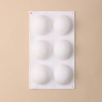 Форма для муссовых десертов и выпечки KONFINETTA &laquo;Купол&raquo;, силикон, 30&times;17,5&times;4 см, 6 ячеек (d=7,5 см), цвет белый