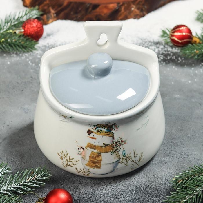 Солонка Доляна &laquo;Рождественский снеговик&raquo;, 600 мл, 14&times;10&times;14 см