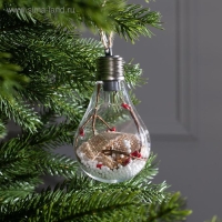 Ёлочный шар &laquo;Новый год&raquo;, батарейки, 5 LED, свечение белое