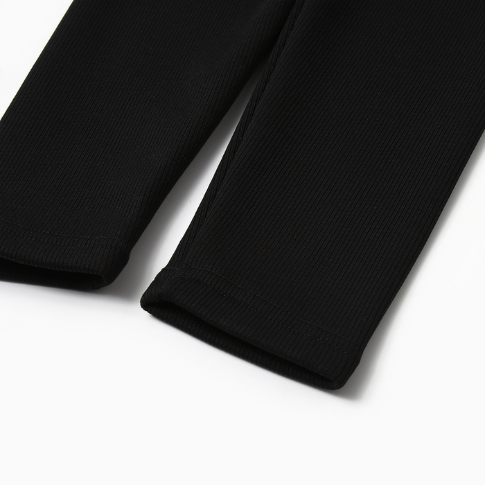 Леггинсы для девочки на флисе Collorista, цвет чёрный, рост 104 см