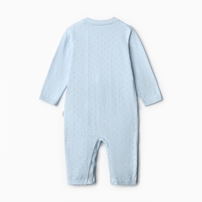 Комбинезон вязаный, цвет голубой рост 68 см