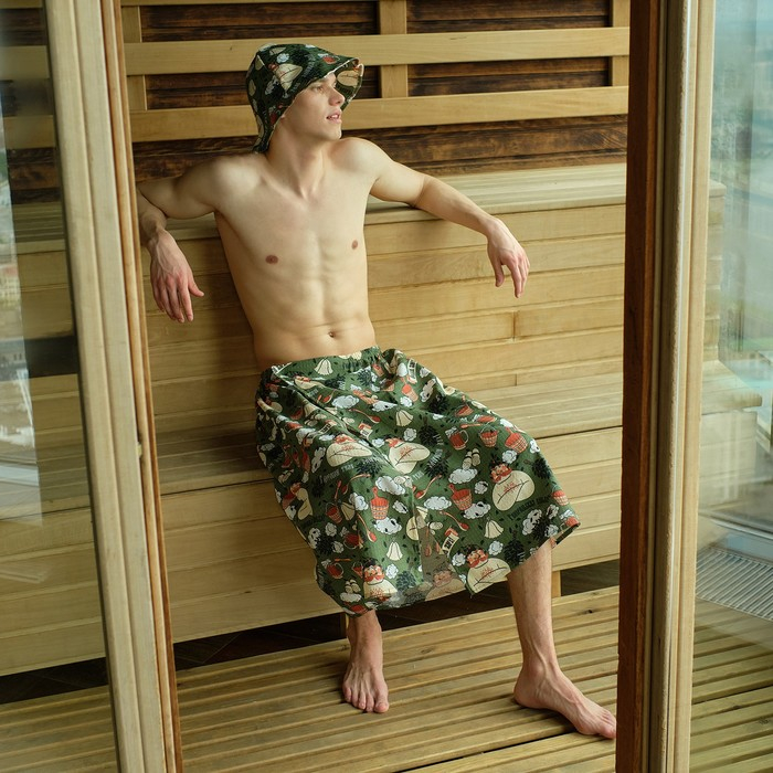 Набор для сауны Этель Набор для сауны Этель "Генеральская банька" килт 75*144 см + шапка, вафля 200г/м2, 100% хл