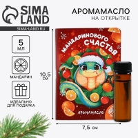 Аромамасло новогоднее на открытке «Новый год: Пусть мечты сбываются», аромат мандарин, 5 мл Аромамасло новогоднее на открытке «Новый год: Пусть мечты сбываются», аромат мандарин, 5 мл