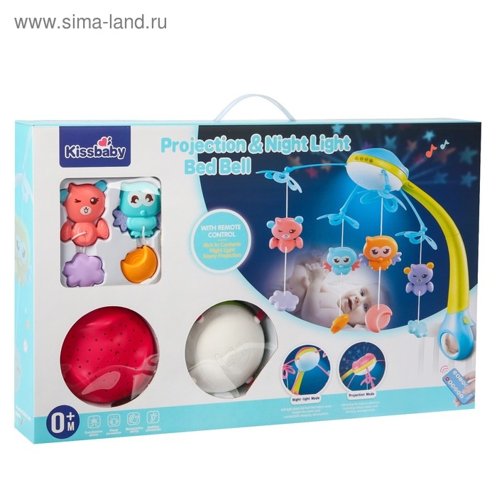 Мобиль музыкальный на кроватку &laquo;Яркие птички&raquo;, с ночником + пульт, цвет МИКС