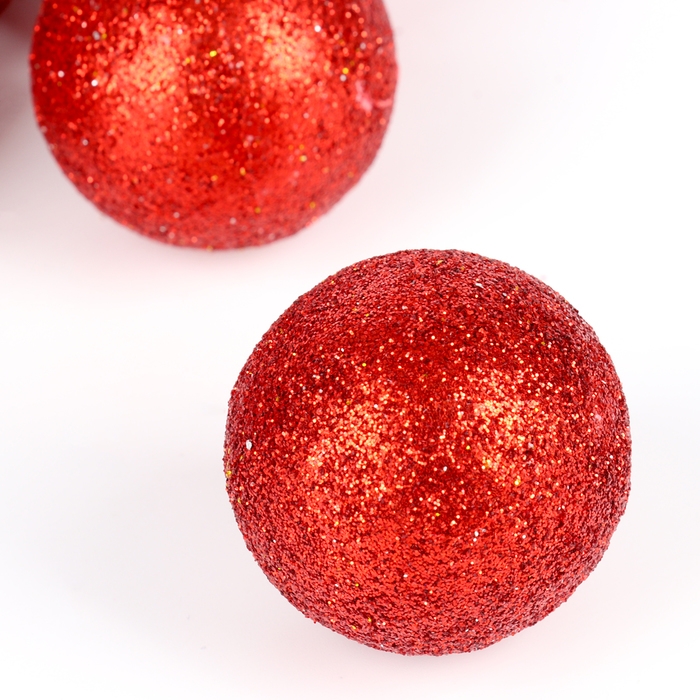 Новый год! Фигурка для поделок и декора &laquo;Шарик&raquo;, набор 12 шт., размер 1 шт. &mdash; 4 см., цвет красный