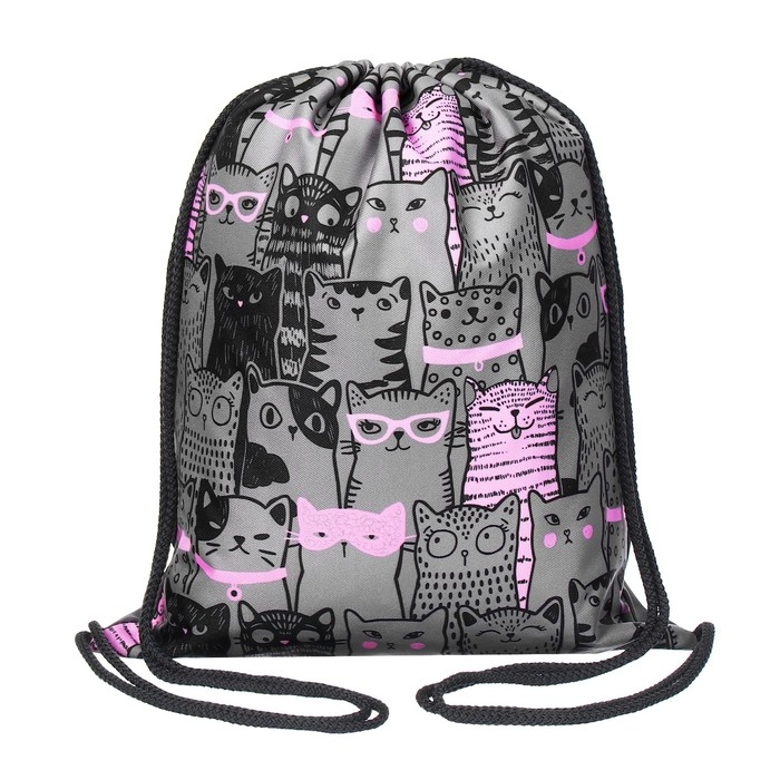 Мешок для обуви 435 х 360 мм, Stavia (плотность 600D с водоотталкивающей ПУ-пропиткой) Мешок для обуви 435 х 360 мм, Stavia (плотность 600D с водоотталкивающей ПУ-пропиткой) "Кошачья семейка"