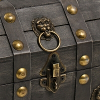 Шкатулка сундучок дерево "Лев. С заклёпками" стальная 16х15,5х22 см Шкатулка сундучок дерево "Лев. С заклёпками" стальная 16х15,5х22 см