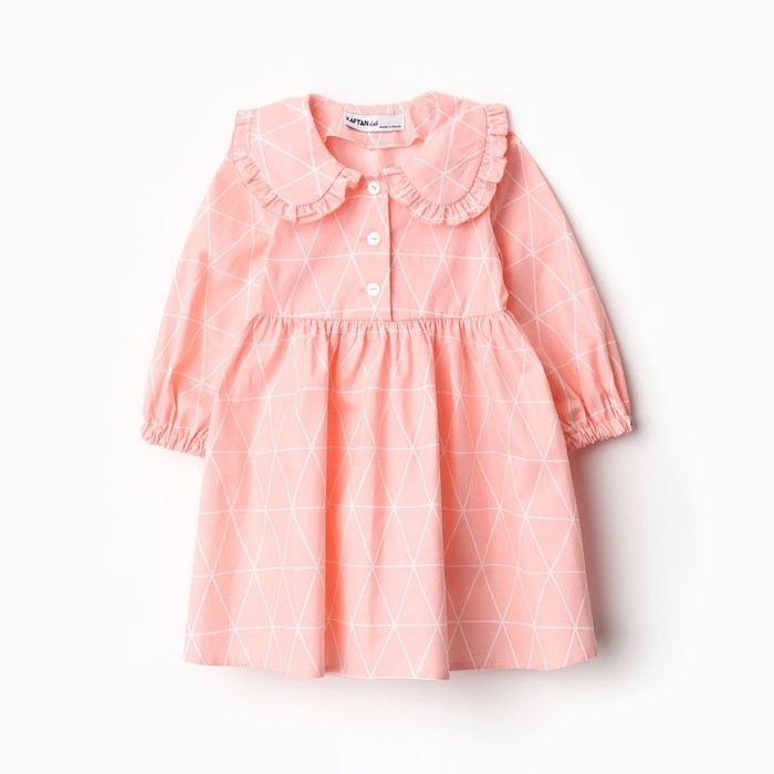 Платье детское с воротником KAFTAN Платье детское с воротником KAFTAN "Ромбик" р.28 (86-92 см)