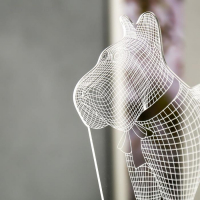 Светильник "Собачка с бантиком" LED RGB от сети RISALUX