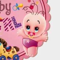 Декоративное украшение (подвеска) "Baby Girl" 28,5х24,5 см, цв. розовый Декоративное украшение (подвеска) "Baby Girl" 28,5х24,5 см, цв. розовый