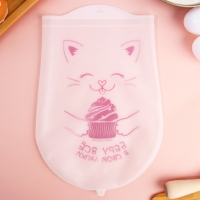 Мешок для замешивания теста &laquo;Котик&raquo;, силикон, 31 х 21 см