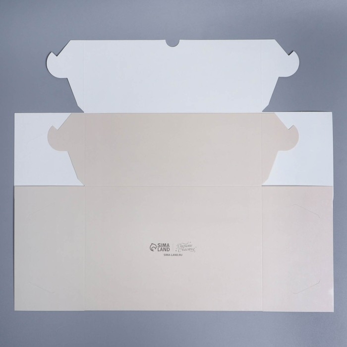 Коробка для капкейков, кондитерская упаковка с окном, 6 ячеек, &laquo;Белые пионы&raquo;, 25 х 17 х 10 см