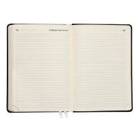 Ежедневник недатированный A5, 160 листов, deVENTE. Be happy!, твёрдая обложка из искусственной кожи с поролоном, кремовый блок 70 г/м2, чёрный Ежедневник недатированный A5, 160 листов, deVENTE. Be happy!, твёрдая обложка из искусственной кожи с поролоном, кремовый блок 70 г/м2, чёрный