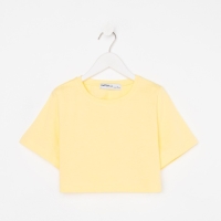 Футболка для девочки укороченная KAFTAN "Selfie", рост 146-152, цвет жёлтый